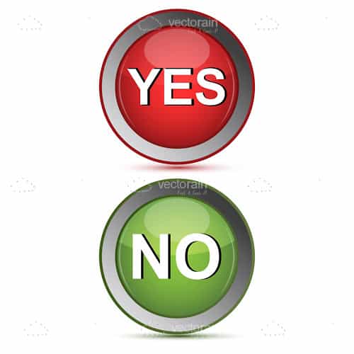 Round Yes and No Buttons in Red and Green